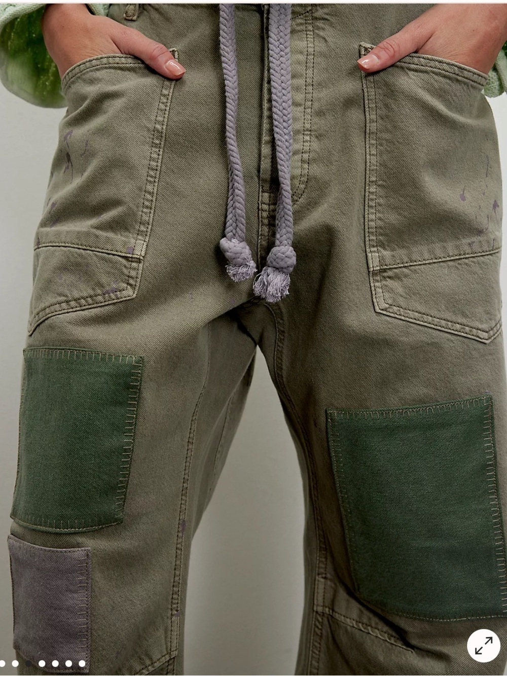Free People “we the free” Moxie pull on barrel jean in “army” - Picture 2 of 13